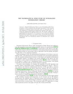 The Mathematical Structure of Integrated Information Theory