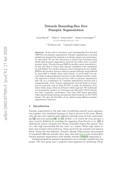 Towards Bounding-Box Free Panoptic Segmentation