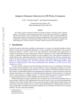 Adaptive Estimator Selection for Off-Policy Evaluation