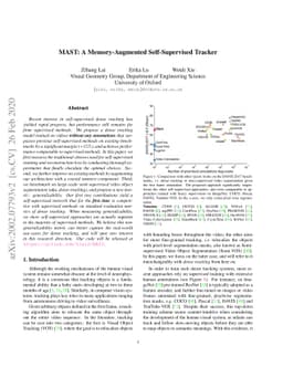 MAST: A Memory-Augmented Self-supervised Tracker