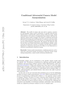 Conditional Adversarial Camera Model Anonymization
