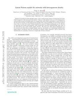 Latent Poisson models for networks with heterogeneous density