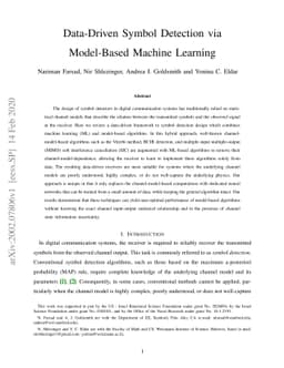 Data-Driven Symbol Detection via Model-Based Machine Learning