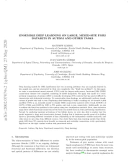 Ensemble Deep Learning on Large, Mixed-Site fMRI Datasets in Autism and
  Other Tasks