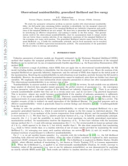 Observational nonidentifiability, generalized likelihood and free energy