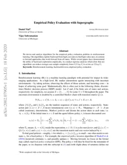 Empirical Policy Evaluation with Supergraphs