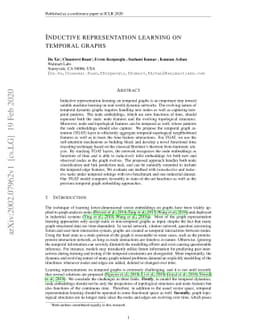 Inductive Representation Learning on Temporal Graphs