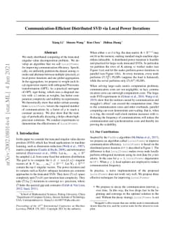 Communication-Efficient Distributed SVD via Local Power Iterations