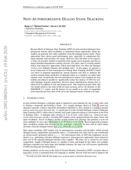 Non-Autoregressive Dialog State Tracking
