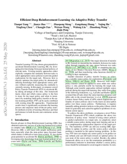 Efficient Deep Reinforcement Learning via Adaptive Policy Transfer