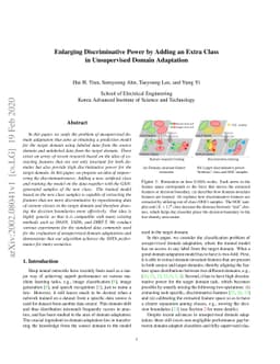 Enlarging Discriminative Power by Adding an Extra Class in Unsupervised
  Domain Adaptation