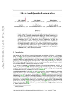 Hierarchical Quantized Autoencoders