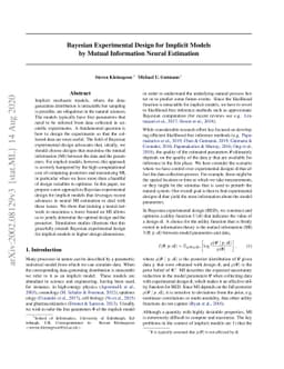 Bayesian Experimental Design for Implicit Models by Mutual Information
  Neural Estimation