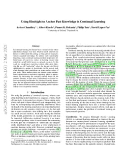 Using Hindsight to Anchor Past Knowledge in Continual Learning
