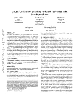 CoLES: Contrastive Learning for Event Sequences with Self-Supervision