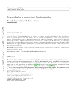 On generalization in moment-based domain adaptation