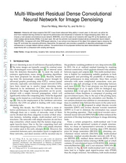 Multi-wavelet residual dense convolutional neural network for image
  denoising