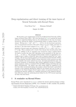 Deep regularization and direct training of the inner layers of Neural
  Networks with Kernel Flows