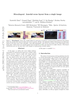 MonoLayout: Amodal scene layout from a single image