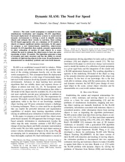 Dynamic SLAM: The Need For Speed