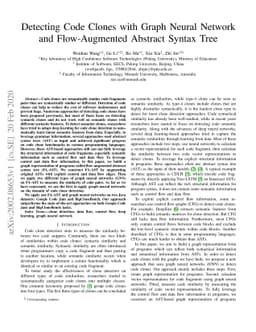 Detecting Code Clones with Graph Neural Networkand Flow-Augmented
  Abstract Syntax Tree