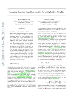 Learning Gaussian Graphical Models via Multiplicative Weights