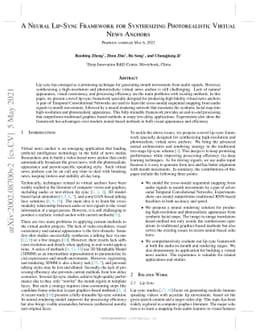 A Neural Lip-Sync Framework for Synthesizing Photorealistic Virtual News
  Anchors