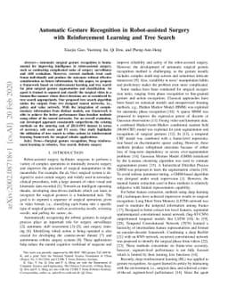 Automatic Gesture Recognition in Robot-assisted Surgery with
  Reinforcement Learning and Tree Search