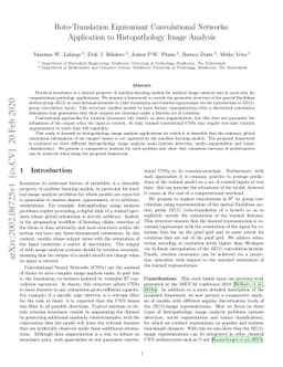 Roto-Translation Equivariant Convolutional Networks: Application to
  Histopathology Image Analysis