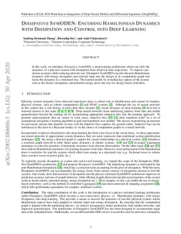 Dissipative SymODEN: Encoding Hamiltonian Dynamics with Dissipation and
  Control into Deep Learning