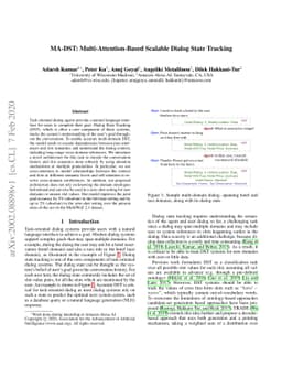 MA-DST: Multi-Attention Based Scalable Dialog State Tracking