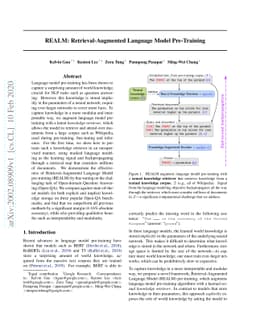 REALM: Retrieval-Augmented Language Model Pre-Training