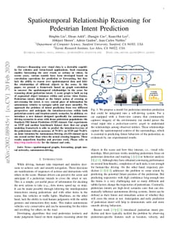 Spatiotemporal Relationship Reasoning for Pedestrian Intent Prediction