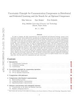 Uncertainty Principle for Communication Compression in Distributed and
  Federated Learning and the Search for an Optimal Compressor