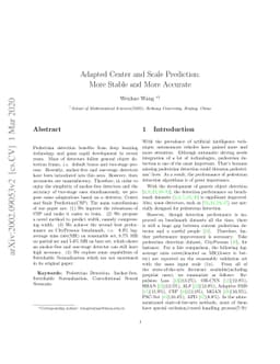 Adapted Center and Scale Prediction: More Stable and More Accurate