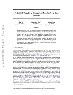 Stein Self-Repulsive Dynamics: Benefits From Past Samples