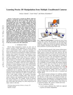 Learning Precise 3D Manipulation from Multiple Uncalibrated Cameras