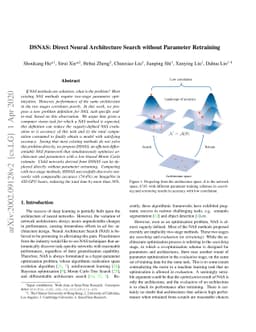 DSNAS: Direct Neural Architecture Search without Parameter Retraining