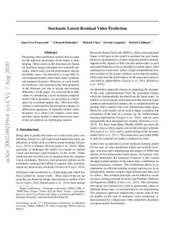 Stochastic Latent Residual Video Prediction