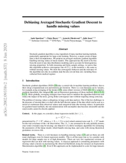 Debiasing Stochastic Gradient Descent to handle missing values