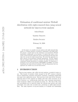 Estimation of conditional mixture Weibull distribution with
  right-censored data using neural network for time-to-event analysis