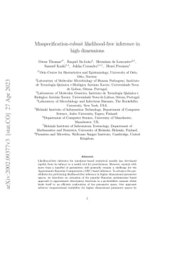 Misspecification-robust likelihood-free inference in high dimensions