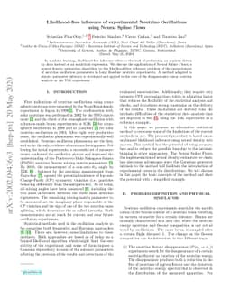 Likelihood-free inference of experimental Neutrino Oscillations using
  Neural Spline Flows