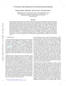 A Toolkit for Generating Code Knowledge Graphs