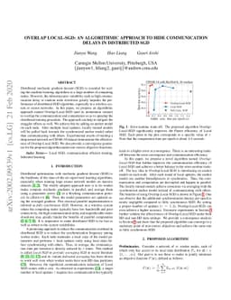 Overlap Local-SGD: An Algorithmic Approach to Hide Communication Delays
  in Distributed SGD