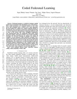 Coded Federated Learning