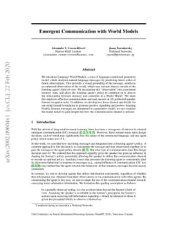 Emergent Communication with World Models