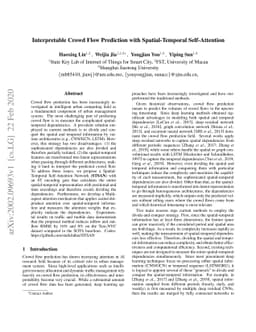 Interpretable Crowd Flow Prediction with Spatial-Temporal Self-Attention