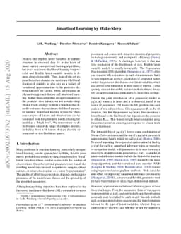 Amortised Learning by Wake-Sleep