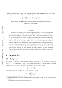 Hypothesis testing for eigenspaces of covariance matrix